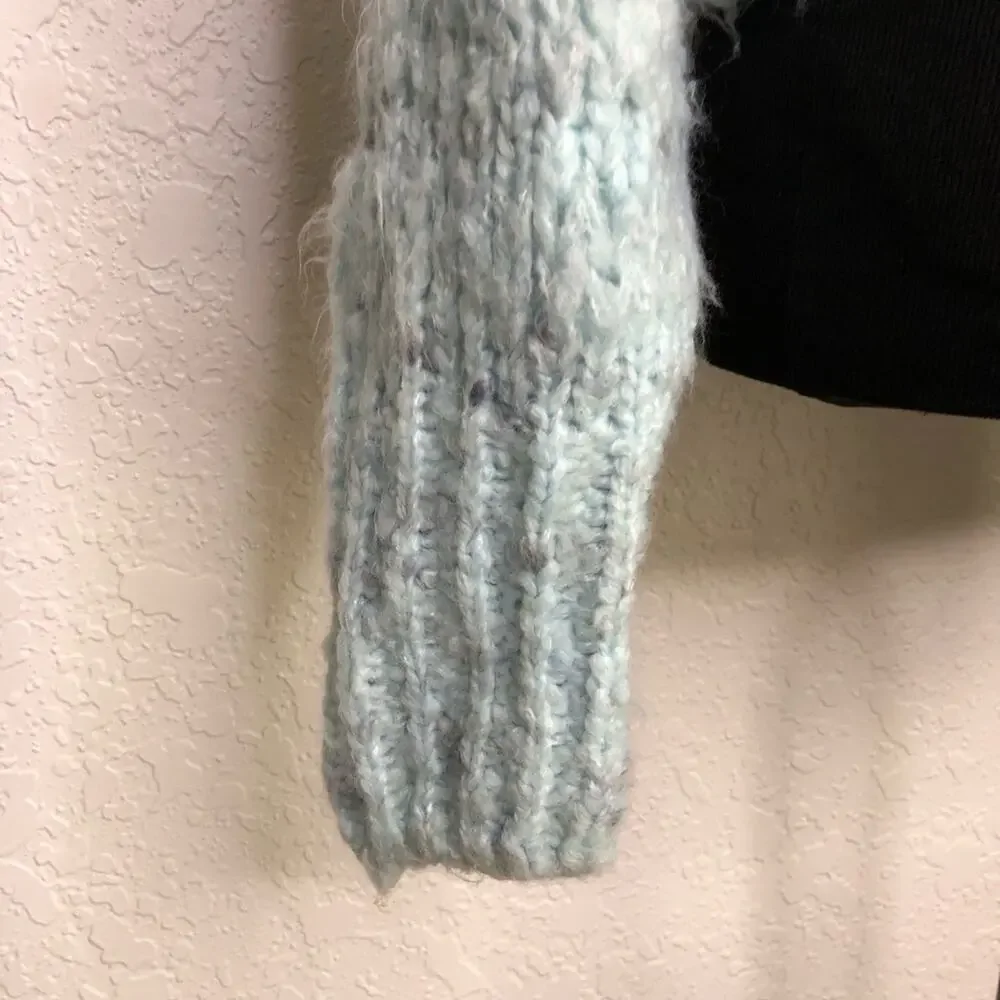 Urban Outfitters light blue semi open knit mock turtleneck sweater size Medium